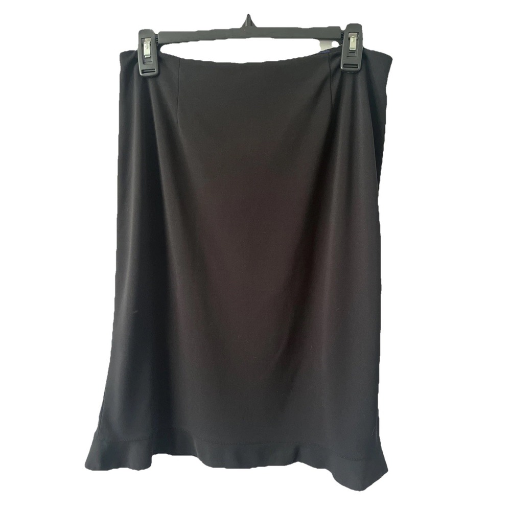 Ann Taylor Black Pencil Skirt 8 Ruffle Hem Capsule Career 90's Old Money